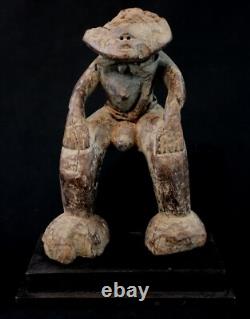 Art Africain Afrique Tribal Ancienne Statue Rituelle Losso sur Socle 20 Cms