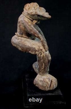 Art Africain Afrique Tribal Ancienne Statue Rituelle Losso sur Socle 20 Cms