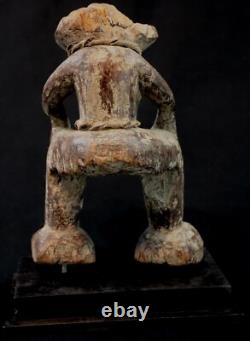 Art Africain Afrique Tribal Ancienne Statue Rituelle Losso sur Socle 20 Cms
