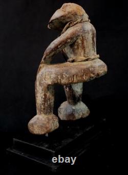 Art Africain Afrique Tribal Ancienne Statue Rituelle Losso sur Socle 20 Cms