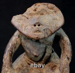 Art Africain Afrique Tribal Ancienne Statue Rituelle Losso sur Socle 20 Cms