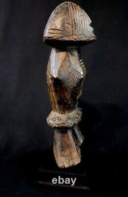 Art Africain Afrique Tribal Ancienne Statue Rituelle Losso sur Socle 24 Cms