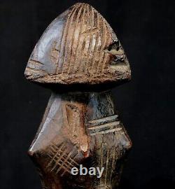 Art Africain Afrique Tribal Ancienne Statue Rituelle Losso sur Socle 24 Cms
