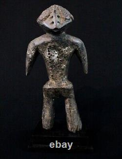Art Africain Afrique Tribal Ancienne Statue Rituelle Losso sur Socle 26,5 Cms