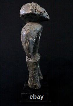 Art Africain Afrique Tribal Ancienne Statue Rituelle Losso sur Socle 26,5 Cms