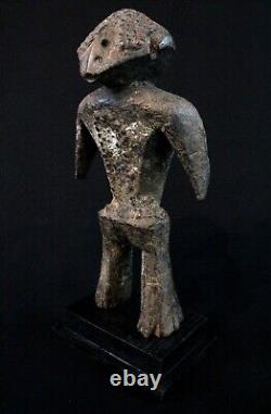 Art Africain Afrique Tribal Ancienne Statue Rituelle Losso sur Socle 26,5 Cms