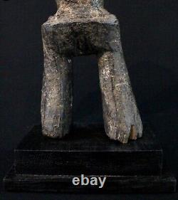 Art Africain Afrique Tribal Ancienne Statue Rituelle Losso sur Socle 26,5 Cms