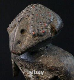 Art Africain Afrique Tribal Ancienne Statue Rituelle Losso sur Socle 26,5 Cms