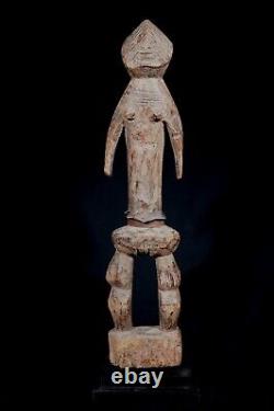 Art Africain Afrique Tribal Ancienne Statue Rituelle Losso sur Socle 36,5 Cms