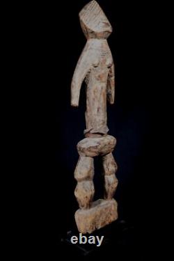 Art Africain Afrique Tribal Ancienne Statue Rituelle Losso sur Socle 36,5 Cms