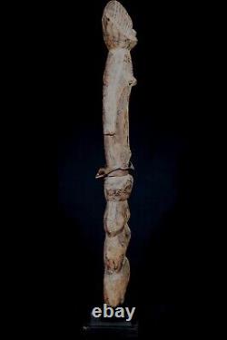 Art Africain Afrique Tribal Ancienne Statue Rituelle Losso sur Socle 36,5 Cms