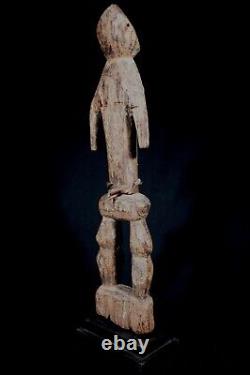 Art Africain Afrique Tribal Ancienne Statue Rituelle Losso sur Socle 36,5 Cms
