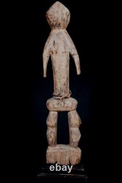 Art Africain Afrique Tribal Ancienne Statue Rituelle Losso sur Socle 36,5 Cms