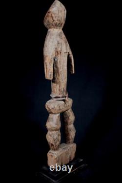 Art Africain Afrique Tribal Ancienne Statue Rituelle Losso sur Socle 36,5 Cms