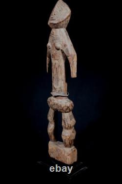 Art Africain Afrique Tribal Ancienne Statue Rituelle Losso sur Socle 36,5 Cms