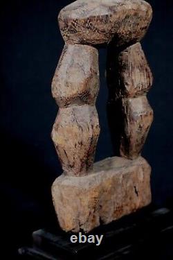 Art Africain Afrique Tribal Ancienne Statue Rituelle Losso sur Socle 36,5 Cms