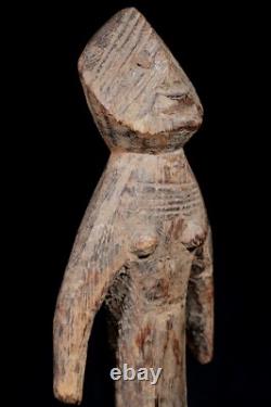 Art Africain Afrique Tribal Ancienne Statue Rituelle Losso sur Socle 36,5 Cms