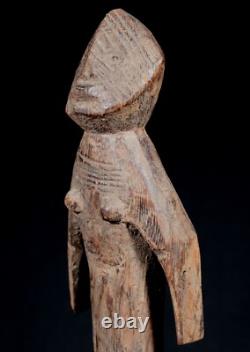 Art Africain Afrique Tribal Ancienne Statue Rituelle Losso sur Socle 36,5 Cms