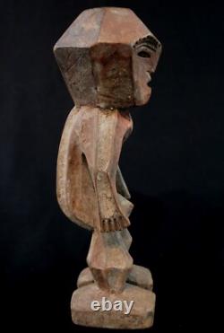 Art Africain Afrique Tribal Ancienne Statue en Bois Kela Cubiste RDC 27 Cms