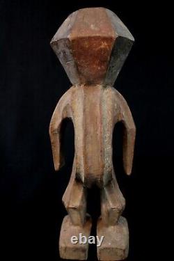 Art Africain Afrique Tribal Ancienne Statue en Bois Kela Cubiste RDC 27 Cms