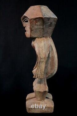 Art Africain Afrique Tribal Ancienne Statue en Bois Kela Cubiste RDC 27 Cms