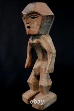 Art Africain Afrique Tribal Ancienne Statue en Bois Kela Cubiste RDC 27 Cms