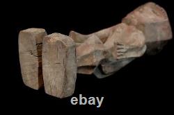 Art Africain Afrique Tribal Ancienne Statue en Bois Kela Cubiste RDC 27 Cms