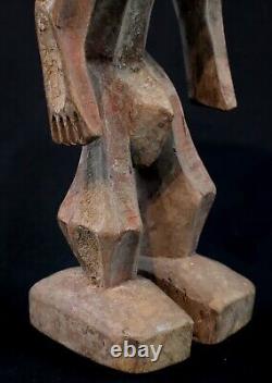 Art Africain Afrique Tribal Ancienne Statue en Bois Kela Cubiste RDC 27 Cms