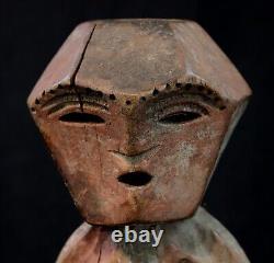 Art Africain Afrique Tribal Ancienne Statue en Bois Kela Cubiste RDC 27 Cms
