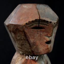 Art Africain Afrique Tribal Ancienne Statue en Bois Kela Cubiste RDC 27 Cms