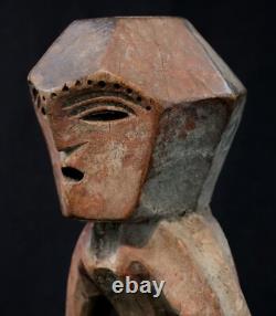 Art Africain Afrique Tribal Ancienne Statue en Bois Kela Cubiste RDC 27 Cms