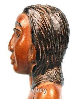 Art Africain Ancien Fétiche Ewe Femme Joli Visage & Longs Cheveux 24,5 Cms