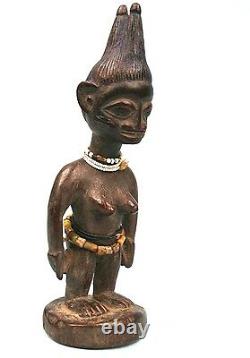 Art Africain Ancien Ibeji Yoruba Yorouba Pièce d'Utilisation Tribale 23Cms