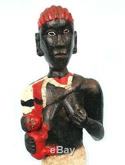 Art Africain Ancienne Maternité Tagbana -Charmant Colon Archaïque 46 Cms +++