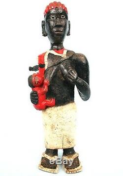 Art Africain Ancienne Maternité Tagbana -Charmant Colon Archaïque 46 Cms +++