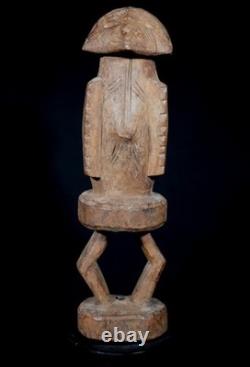 Art Africain Ancienne Statue Rituelle Losso sur Socle Ex Collection 27 Cms