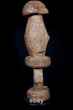 Art Africain Ancienne Statue Rituelle Losso sur Socle Ex Collection 27 Cms