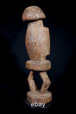 Art Africain Ancienne Statue Rituelle Losso sur Socle Ex Collection 27 Cms