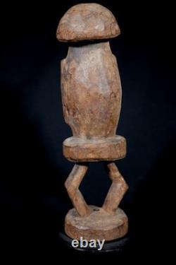 Art Africain Ancienne Statue Rituelle Losso sur Socle Ex Collection 27 Cms