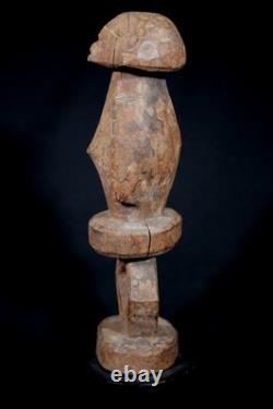 Art Africain Ancienne Statue Rituelle Losso sur Socle Ex Collection 27 Cms