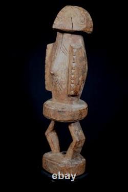 Art Africain Ancienne Statue Rituelle Losso sur Socle Ex Collection 27 Cms