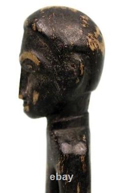 Art Africain Ancienne Statuette en Bois Colon Baoulé Miniature 16,5 Cms ++