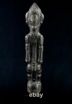 Art Africain Ancienne et Authentique Statue Senoufo Senufo sur Socle 44 Cms