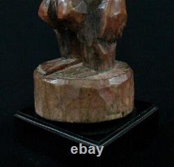 Art Africain Arte Ancien Fétiche Ibeji Ibedji Yoruba sur Socle Bois 22,5 Cms