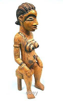 Art Africain Arts Premiers Ancien Colon Senoufo Statuette Bois 33 Cms