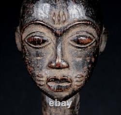 Art Africain Arts Premiers Ancien Fétiche Statue Agni sur socle 45,5 Cms ++