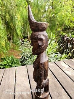 Art Africain Arts Premiers Ancien Fétiche, sculpture sur bois, faite à la main