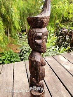 Art Africain Arts Premiers Ancien Fétiche, sculpture sur bois, faite à la main