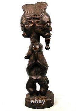 Art Africain Arts Premiers Ancienne Statue Baoulé Janus Alliance 39 Cms ++