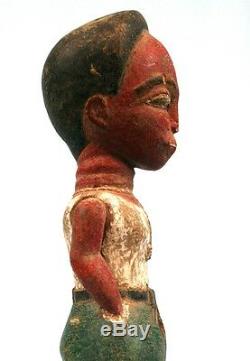 Art Africain Très Ancien Colon Baoulé Sculpture TOP Pièce Soclée 25 Cms